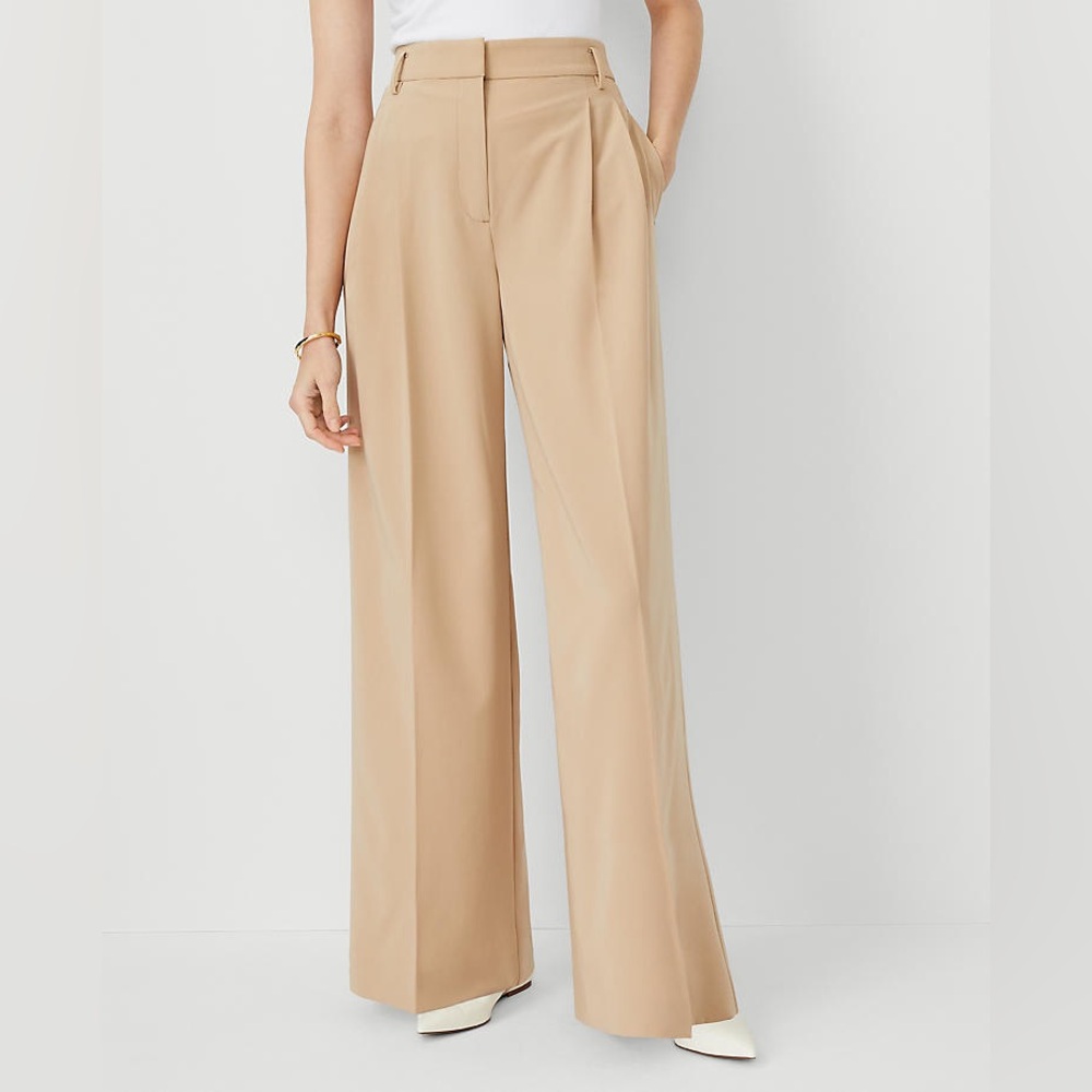 NWT Loft beige wide leg slacks, 12P